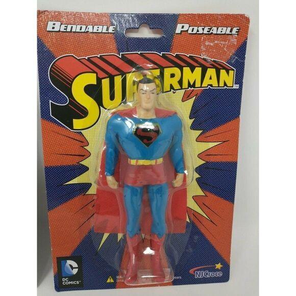 NJ Croce Bendable Action Figure Joker Bendable 5.5” + Superman LOT Posable - Picture 2 of 5